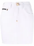 Philipp Plein denim mini skirt - White