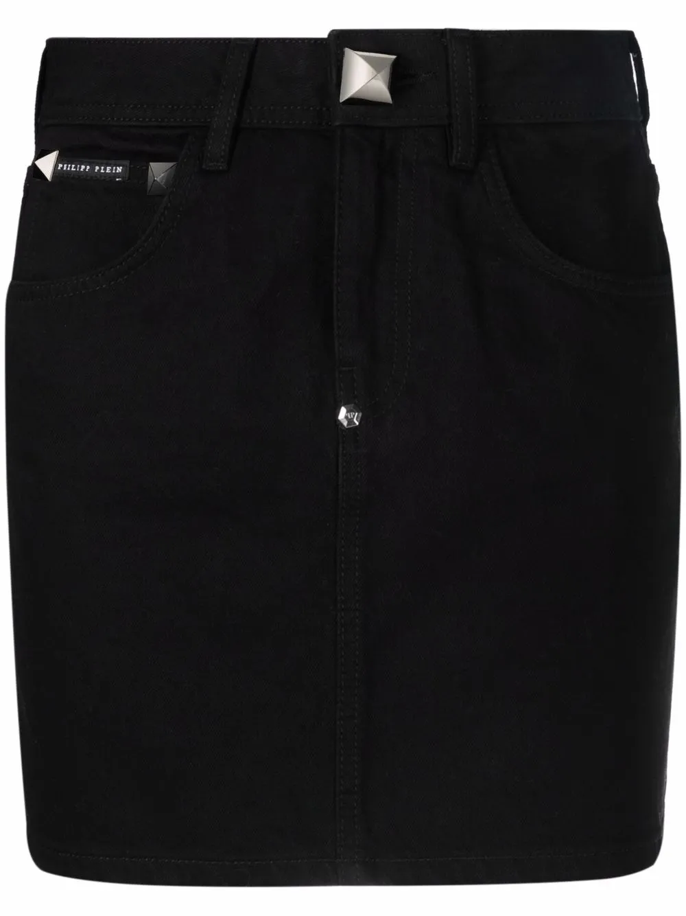 

Philipp Plein studded mini denim skirt - Black