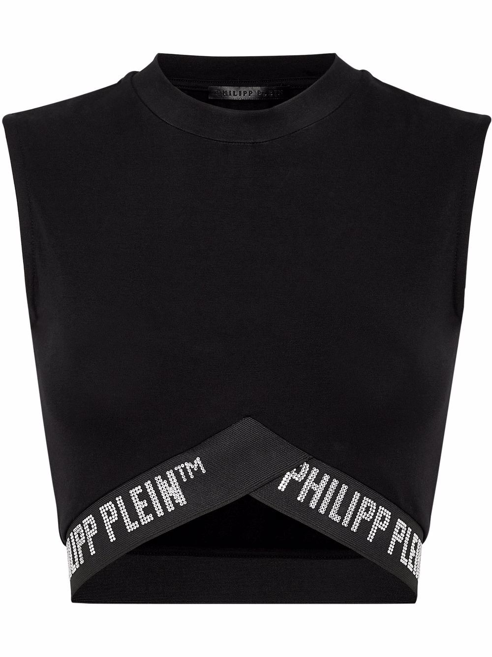 

Philipp Plein playera con logo y strass - Negro