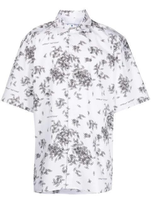 Off-White paperclip-print cotton shirt