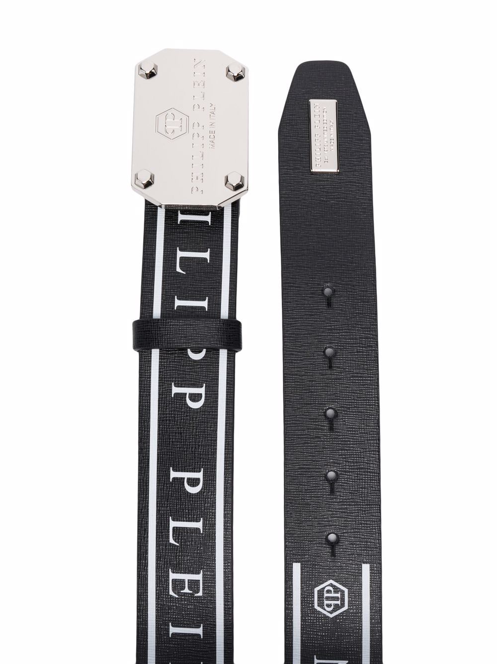 Image 2 of Philipp Plein Iconic logo-print leather belt