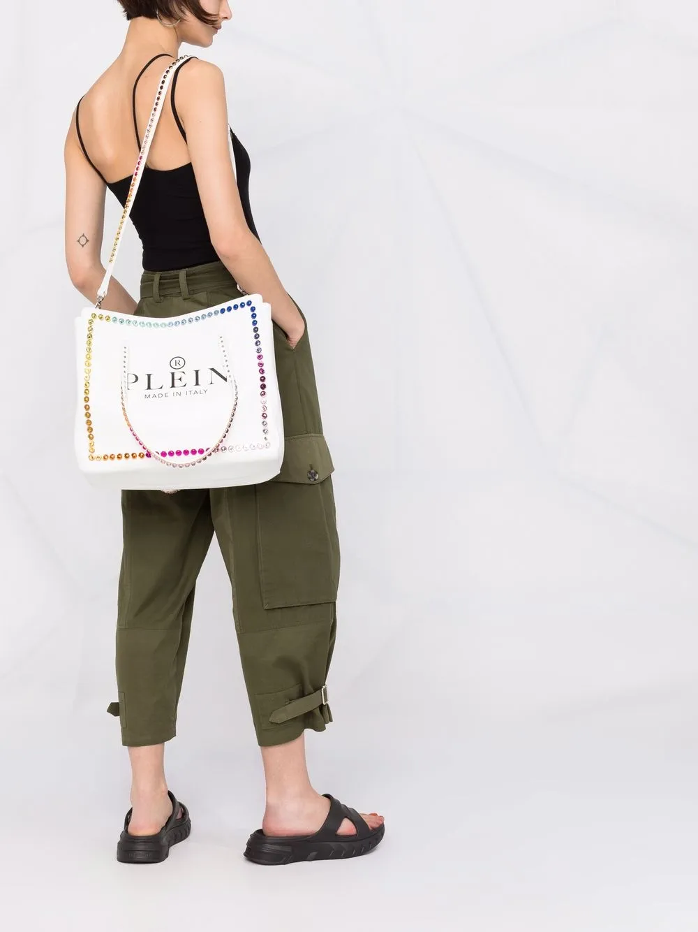 Philipp Plein Iconic grote schoudertas - Wit