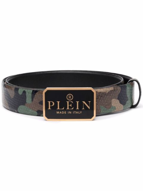 Philipp Plein snakeskin-effect leather belt Men