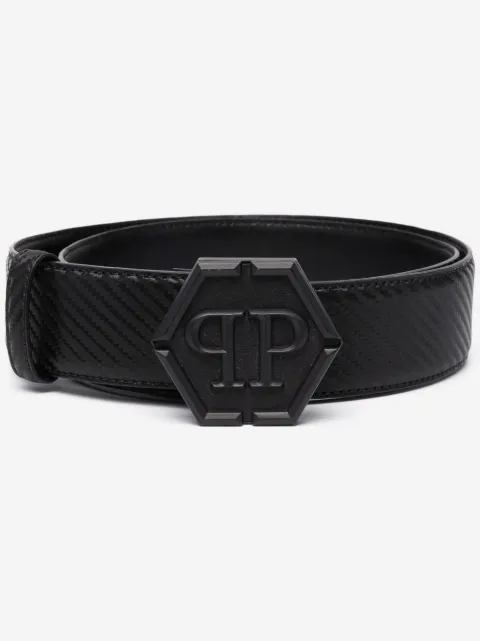 Philipp Plein leather belt Hexagon