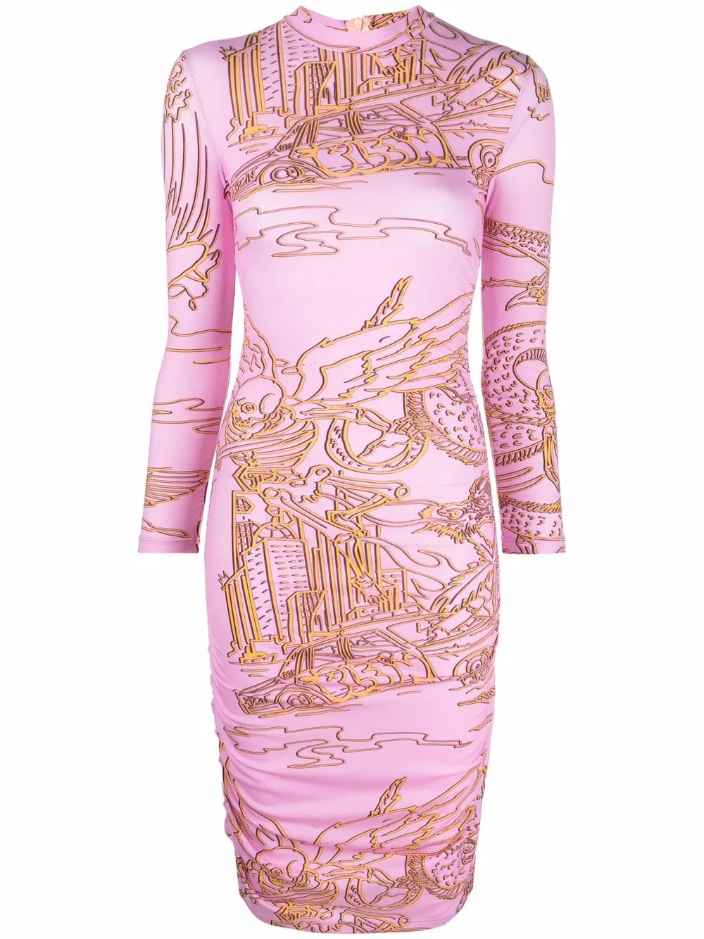 

Philipp Plein skeleton tatoo print dress - Pink