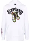 Philipp Plein logo-print pullover hoodie - White