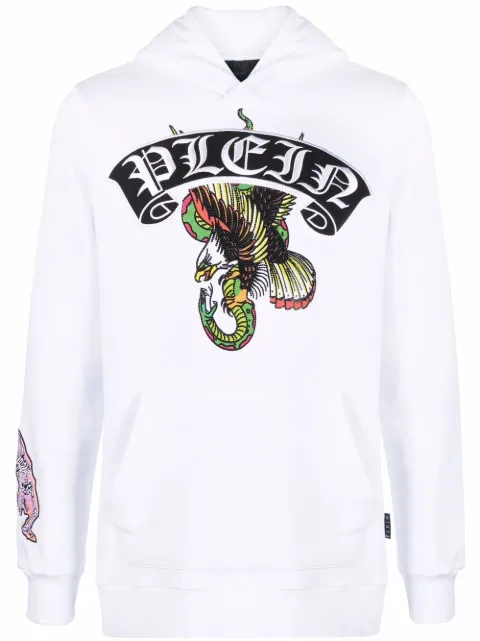 Philipp Plein logo-print pullover hoodie