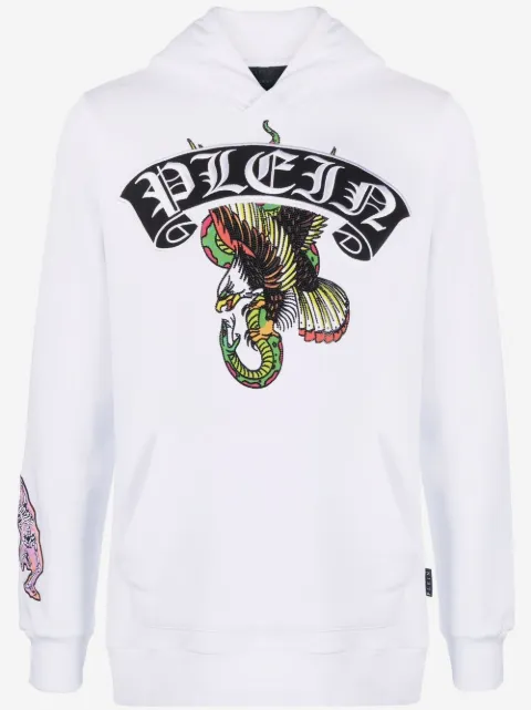 Philipp Plein logo-print pullover hoodie