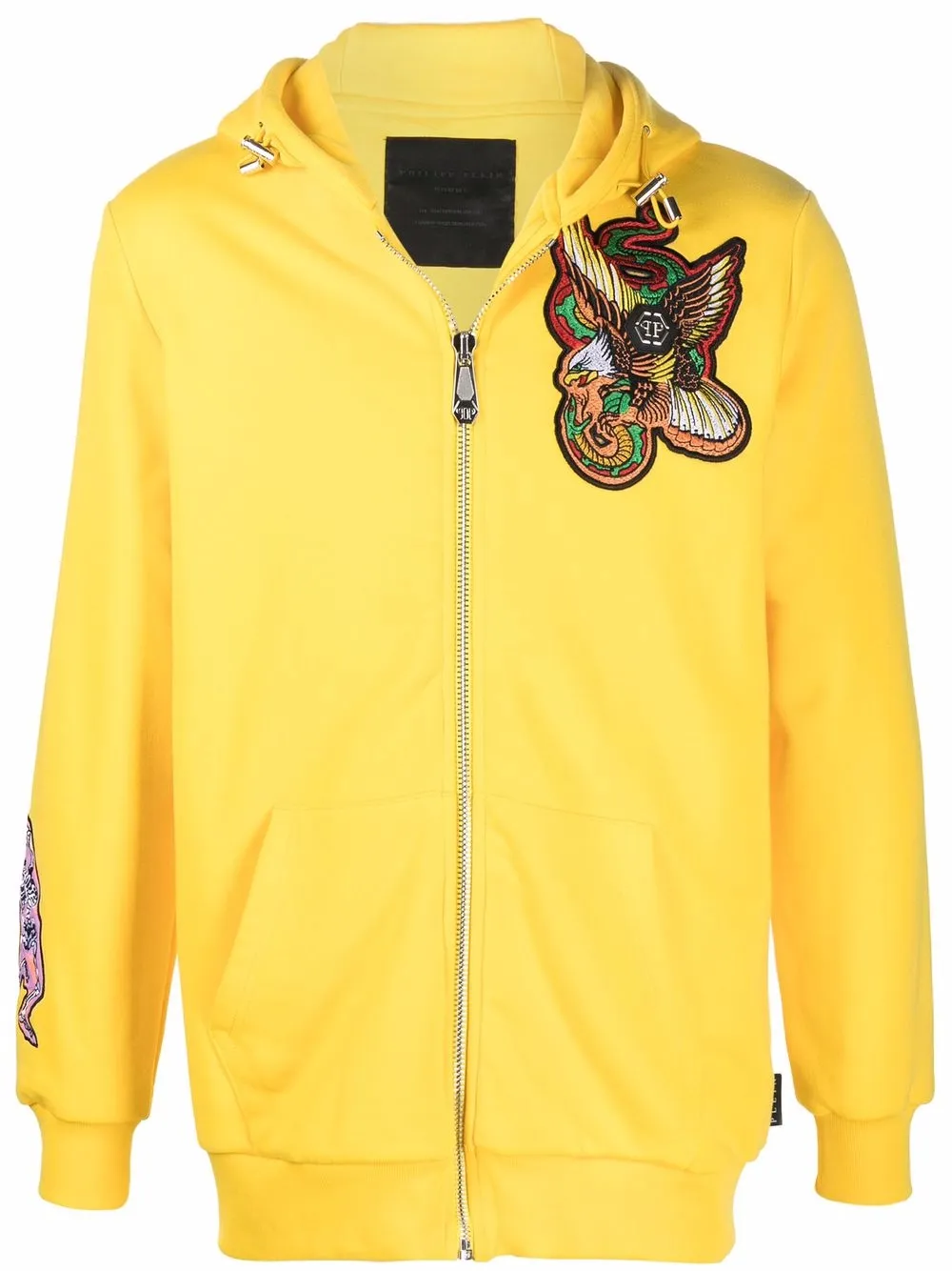 

Philipp Plein embroidered zip-up hoodie - Yellow