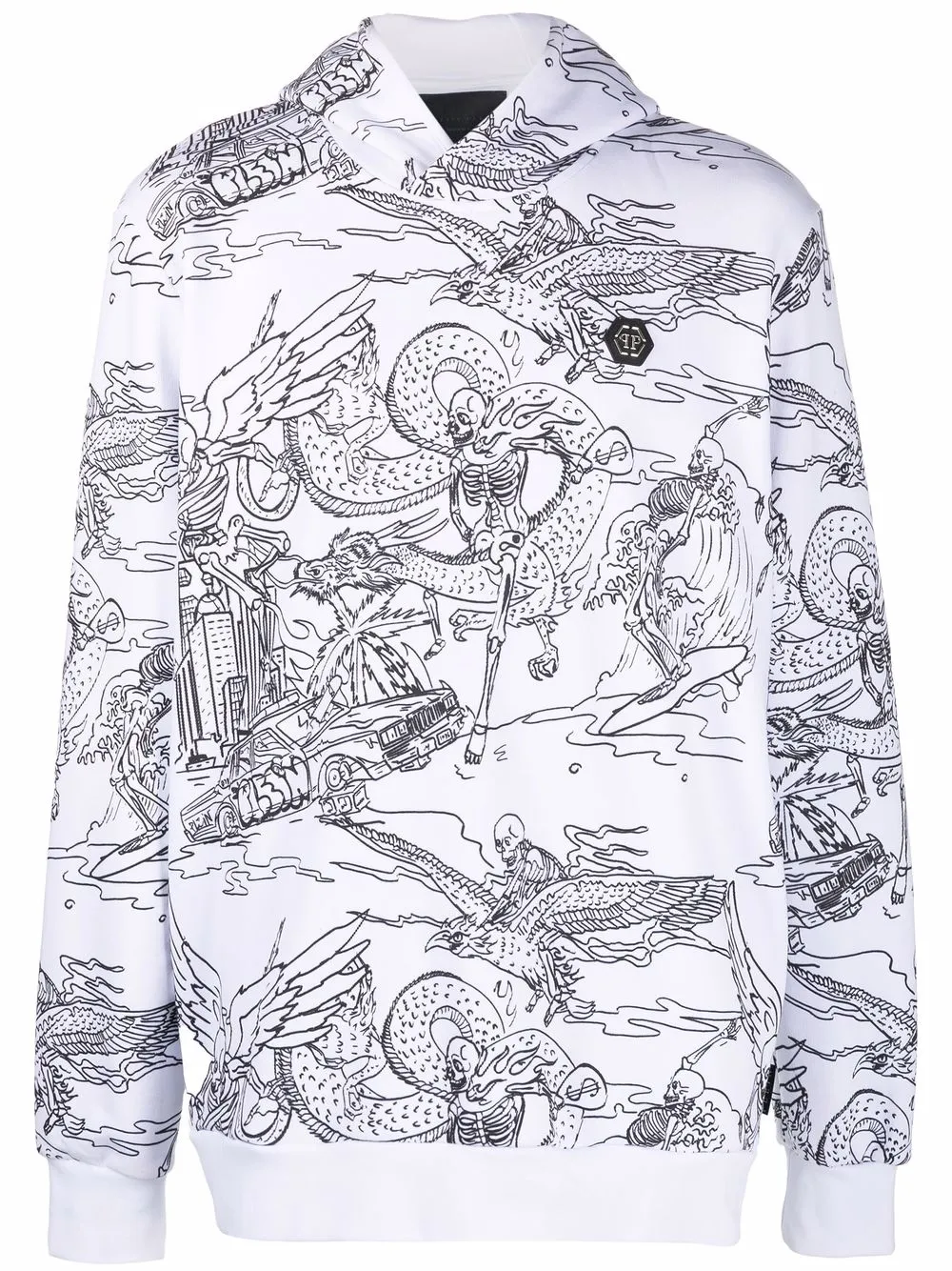 

Philipp Plein hoodie bordado - Blanco