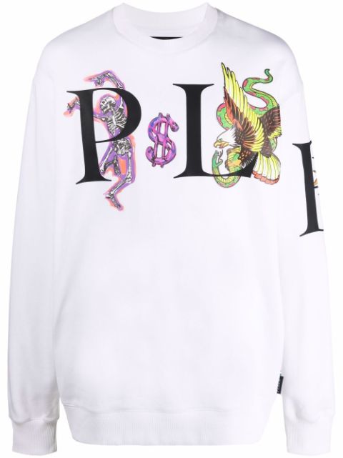 Philipp Plein graphic-print cotton sweatshirt Men