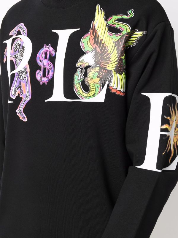 Philipp Plein graphic-print Cotton Sweatshirt - Farfetch