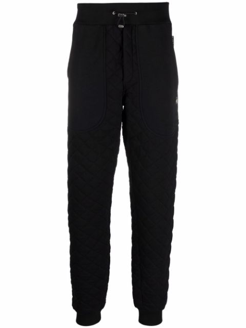 Philipp Plein logo-patch quilted track pants Men