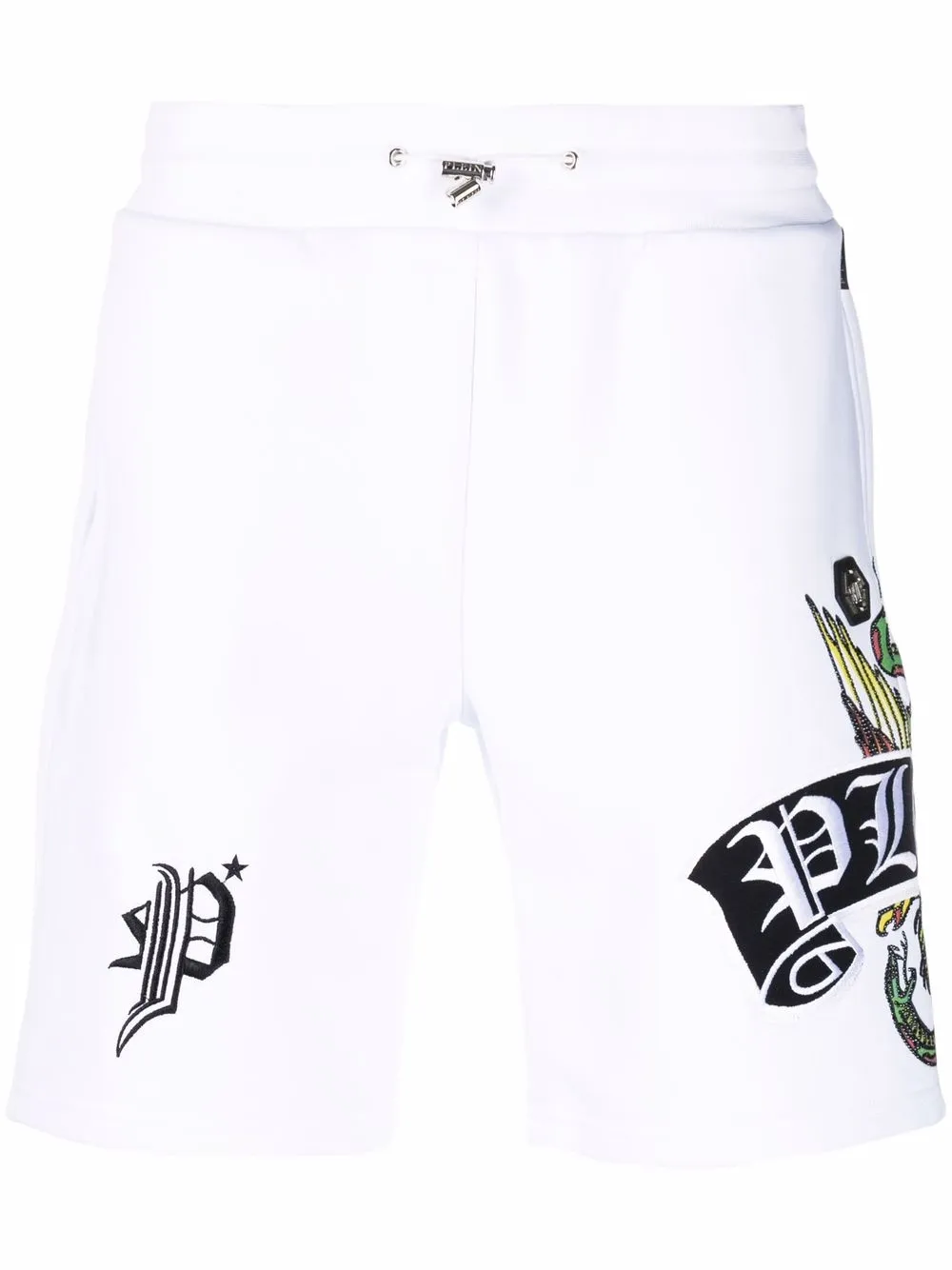 

Philipp Plein logo track shorts - White