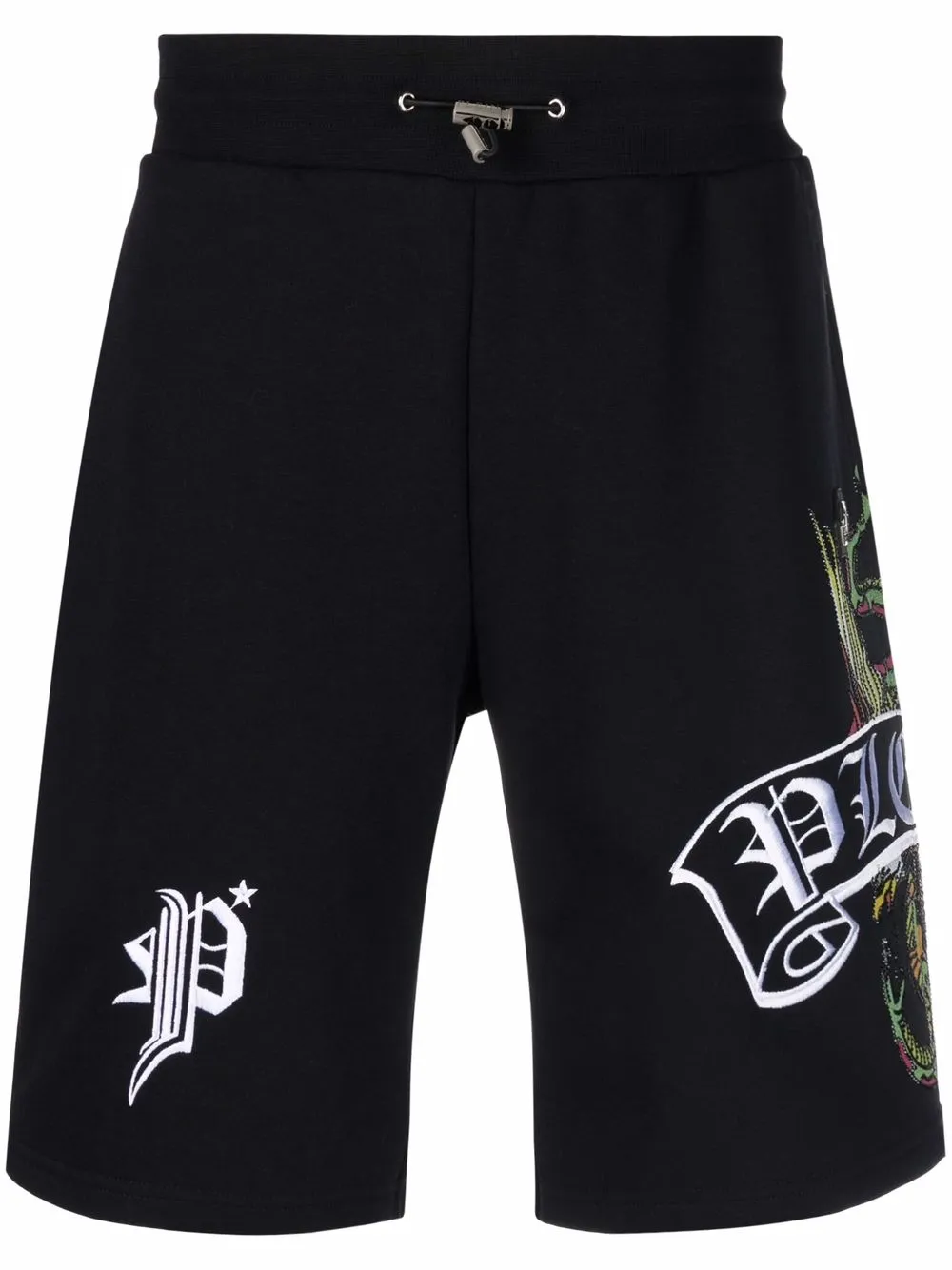 

Philipp Plein logo drawstring shorts - Black