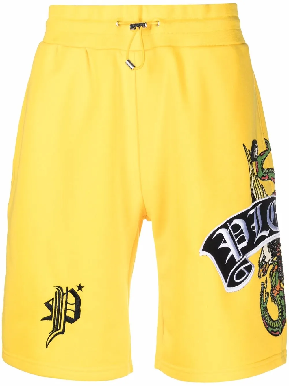 

Philipp Plein embroidered-logo jogging shorts - Yellow