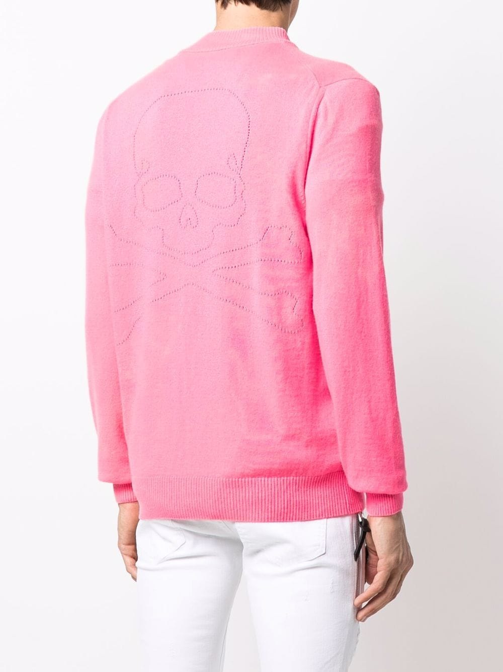 Shop Philipp Plein Logo-patch Zip-up Cardigan In Pink