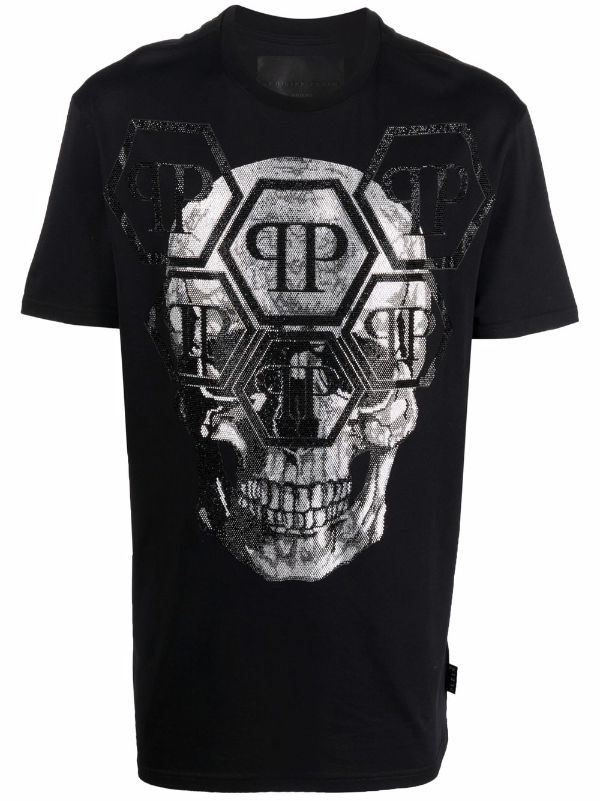 Philipp Plein Crystal Skull Logo T-shirt - Farfetch