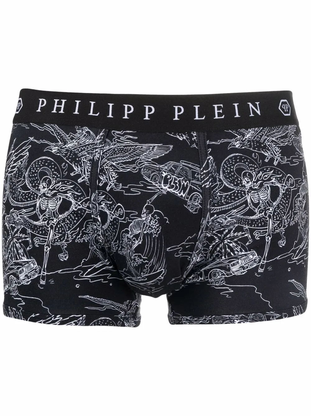 

Philipp Plein skeleton tattoo-print boxers - Black
