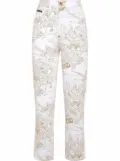 Philipp Plein skeleton-print cropped jeans - White