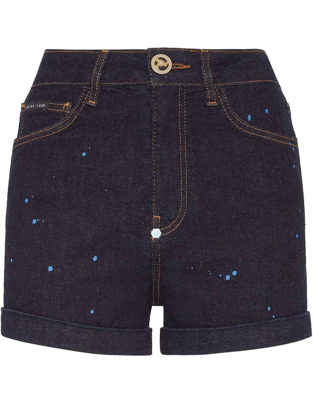 

Philipp Plein paint-splatter denim shorts - Black