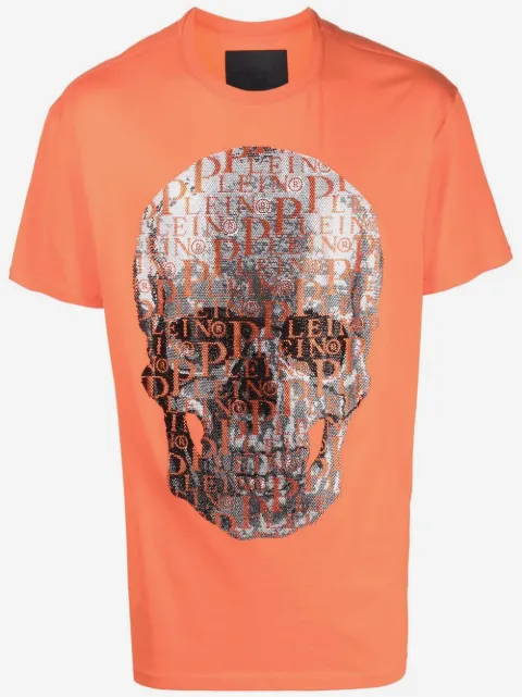 Philipp Plein beaded logo-skull T-shirt