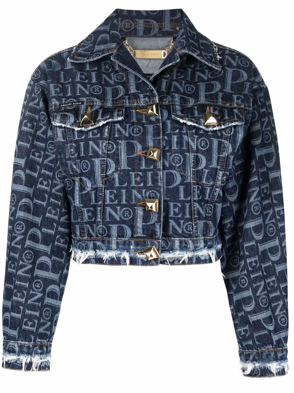 

Philipp Plein logo-print denim jacket - Blue