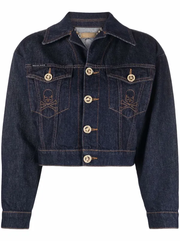 Philipp Plein Cropped Denim Jacket 