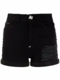 Philipp Plein Stones denim hot pants - Black
