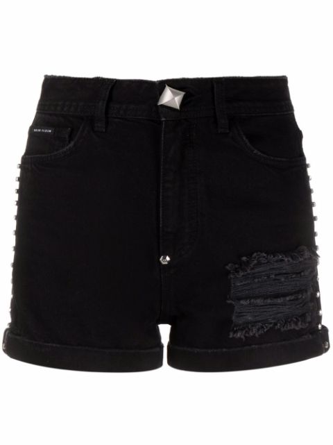 Philipp Plein Stones denim hot pants Women