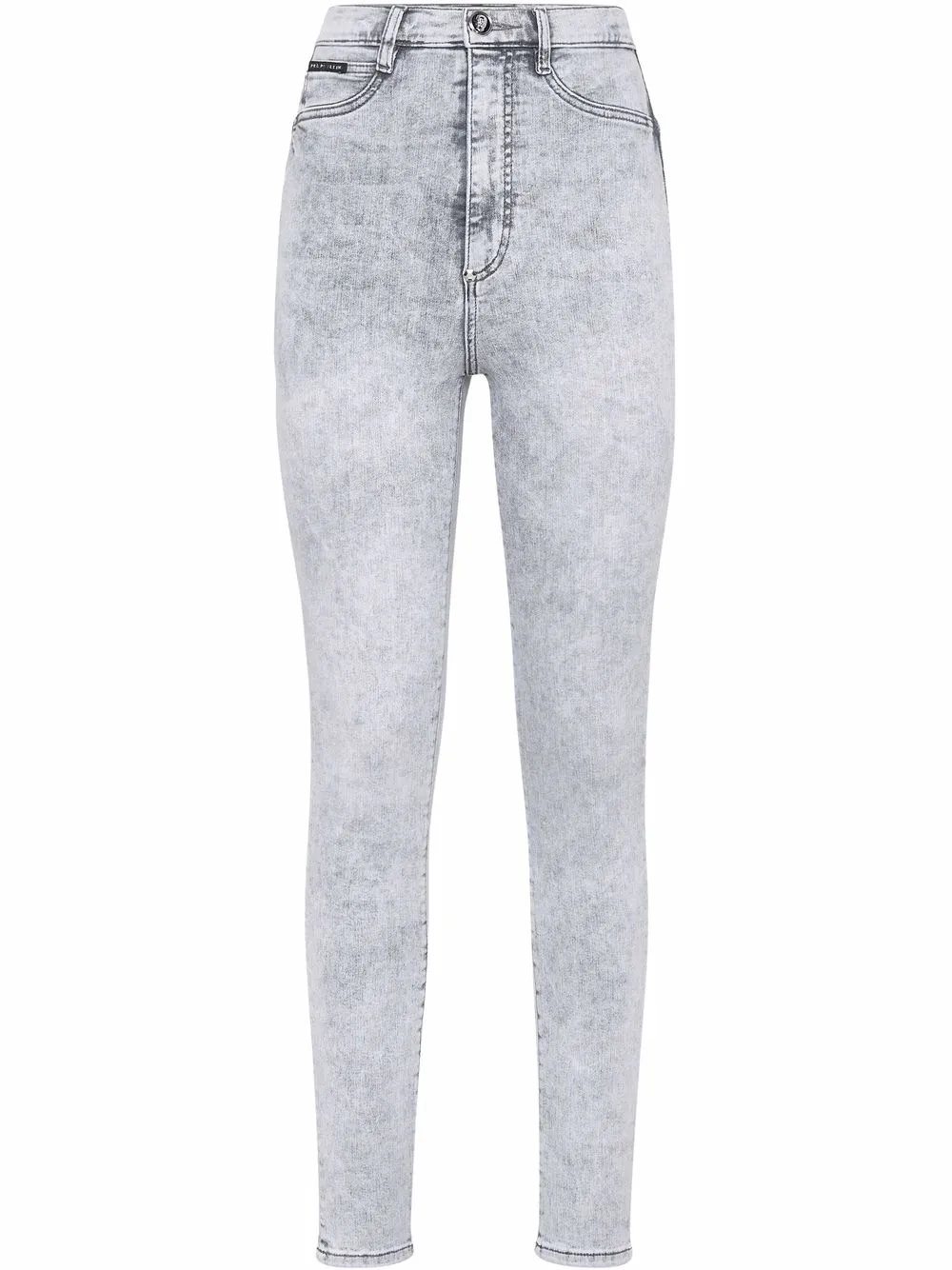 

Philipp Plein jeans con tiro alto - Gris