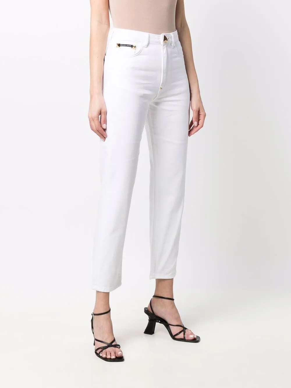  Philipp Plein Jeans Mit Boyfriend Schnitt   Weiß 