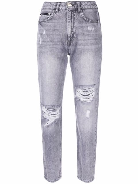 Philipp Plein ripped cropped jeans Women