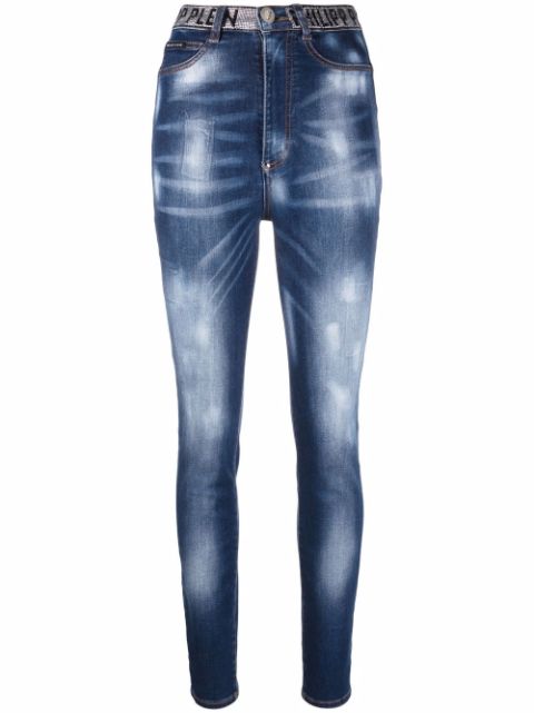 Philipp Plein super high waist denim jeggings Women