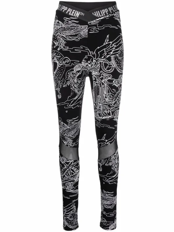 Philipp Plein high-waist tattoo-print 
