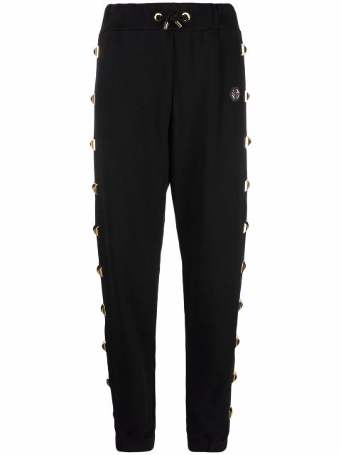 Philipp Plein studded-trim logo-patch track pants Women