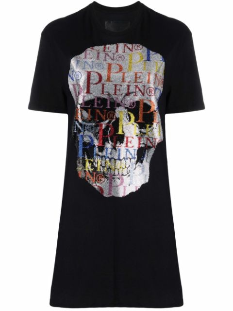 Philipp Plein rhinestone-skull T-shirt dress Women