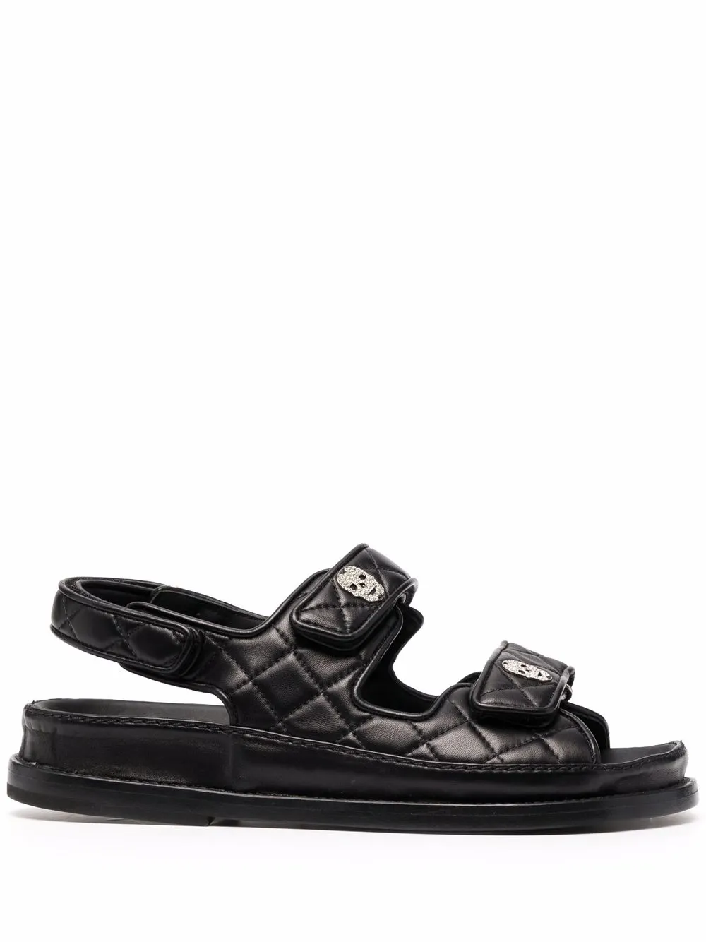 

Philipp Plein matelassè crystal-stud sandals - Black