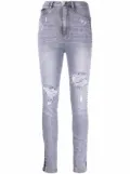 Philipp Plein crystal-embellished jeggings - Grey