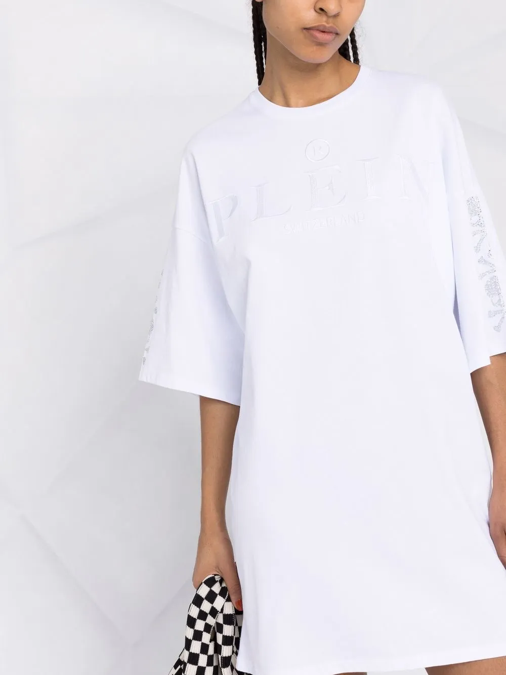 фото Philipp plein платье-футболка с кристаллами