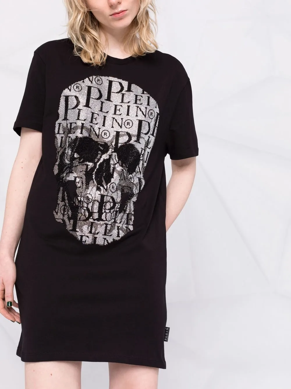 фото Philipp plein платье-футболка мини с принтом skull