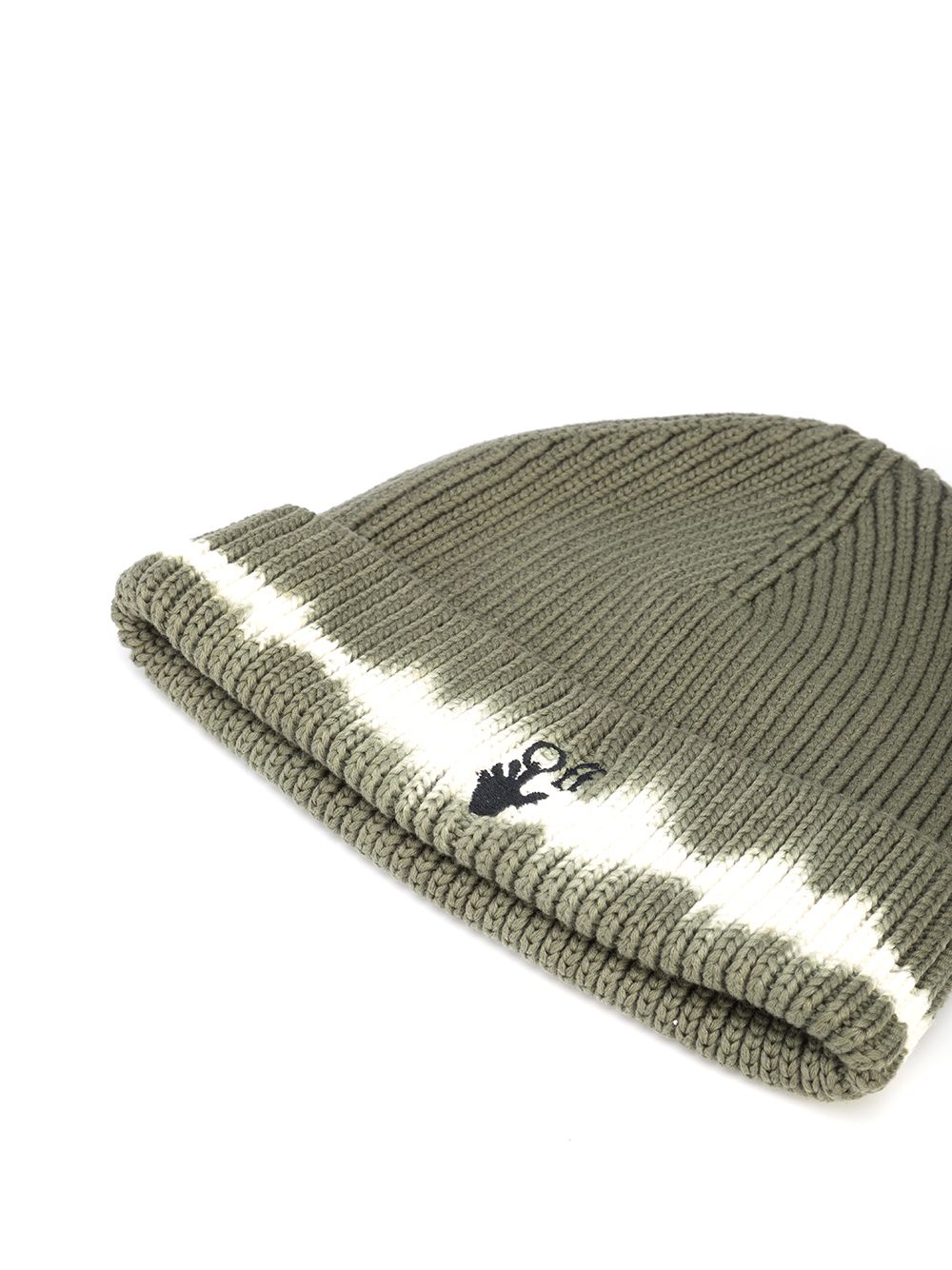 фото Off-white шапка бини в рубчик с вышитым логотипом
