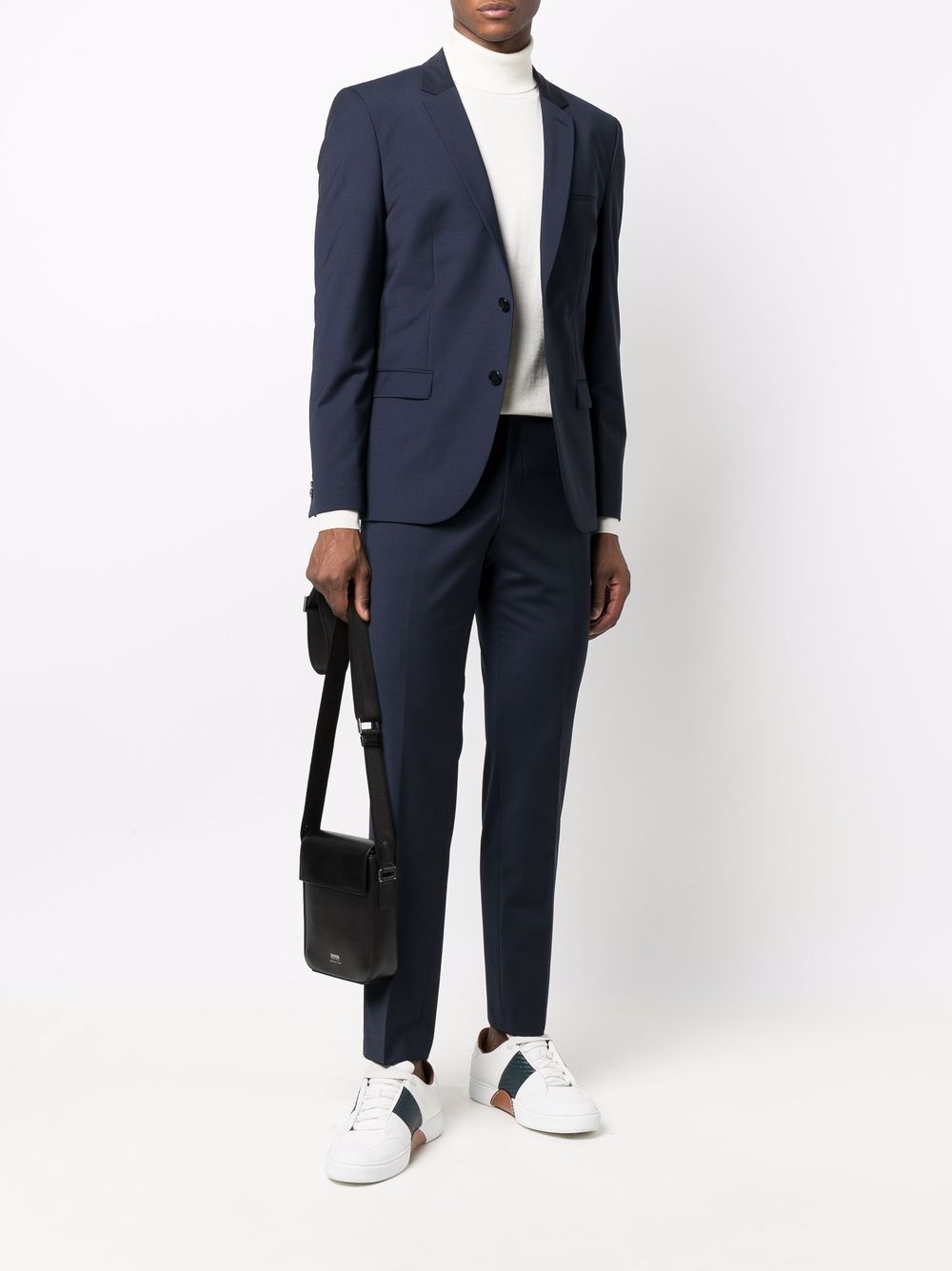 Shop Hugo Boss Straight-leg Suit Trousers In Blau