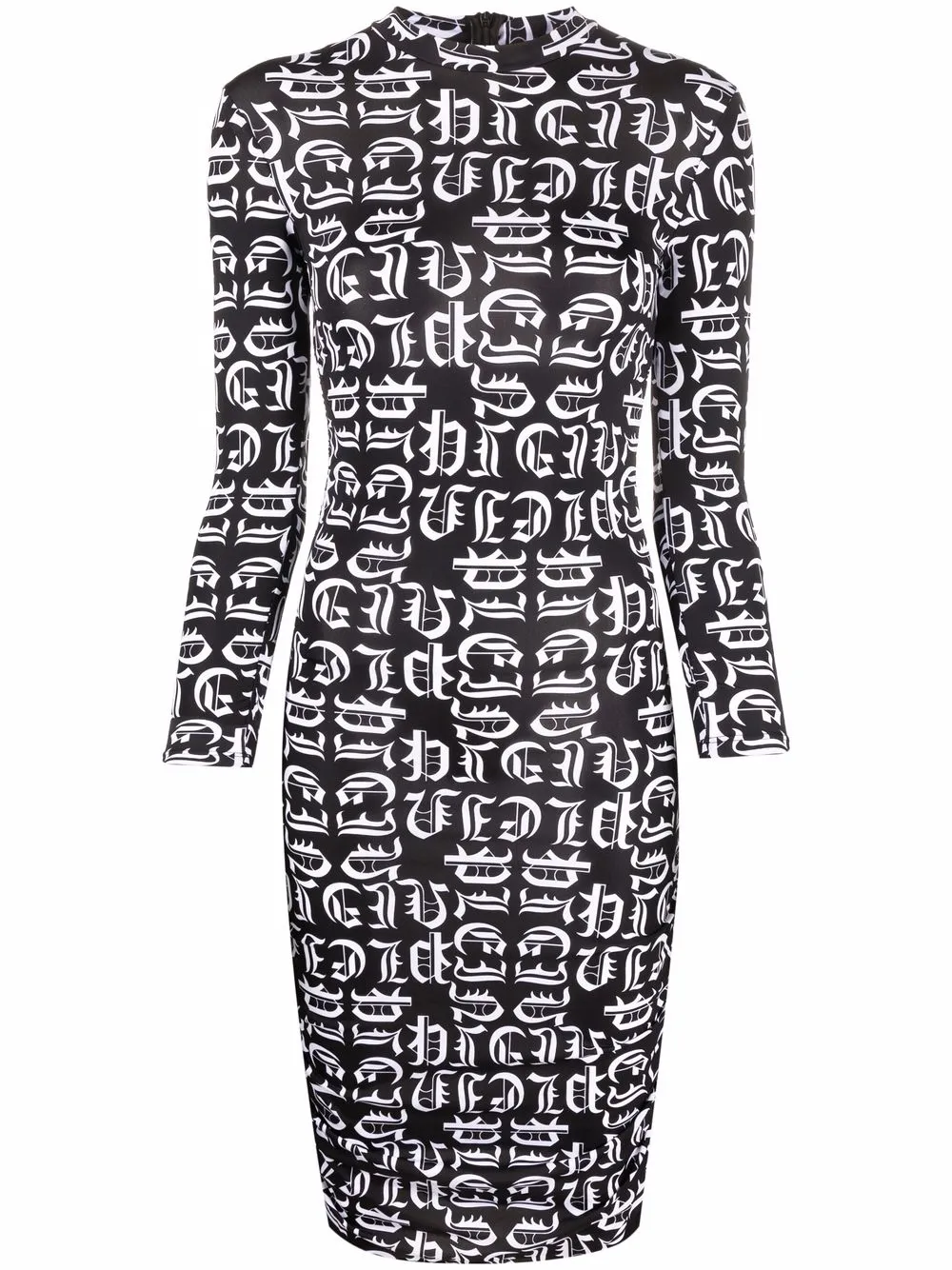 

Philipp Plein vestido con logo estampado - Negro
