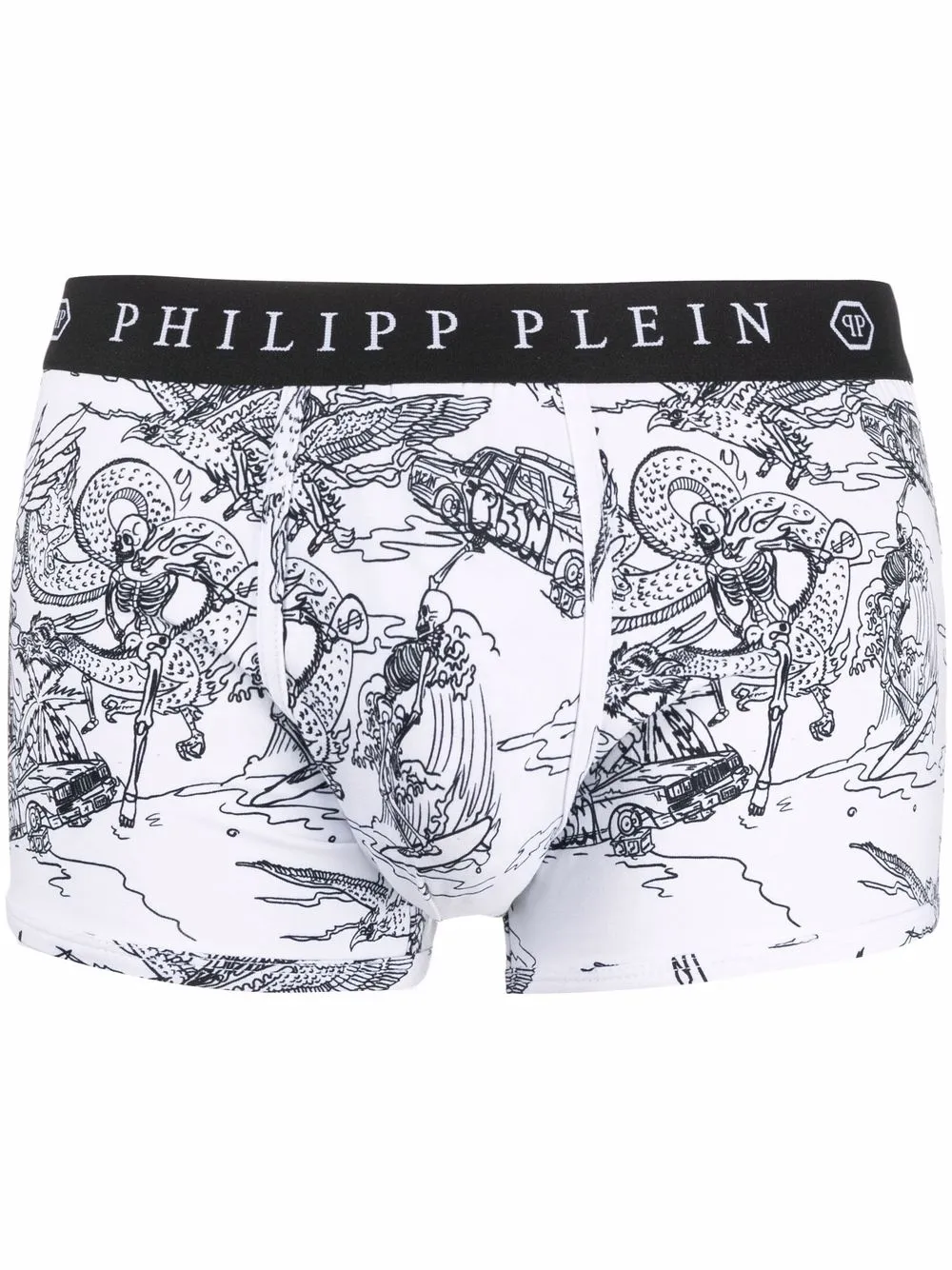 

Philipp Plein skeleton tattoo-print boxers - White