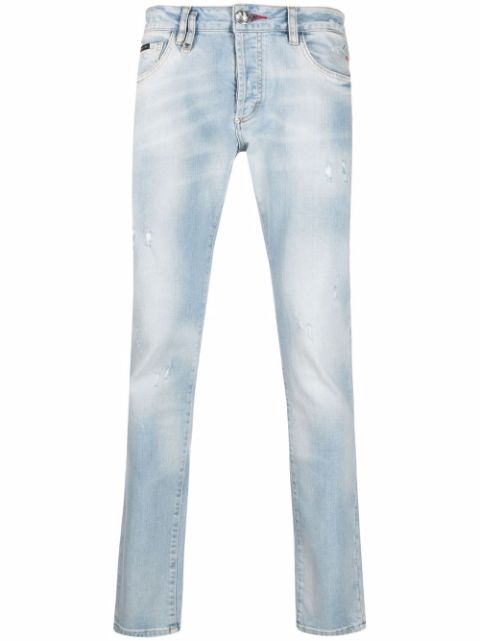 Philipp Plein Destroyed straight-cut jeans Men