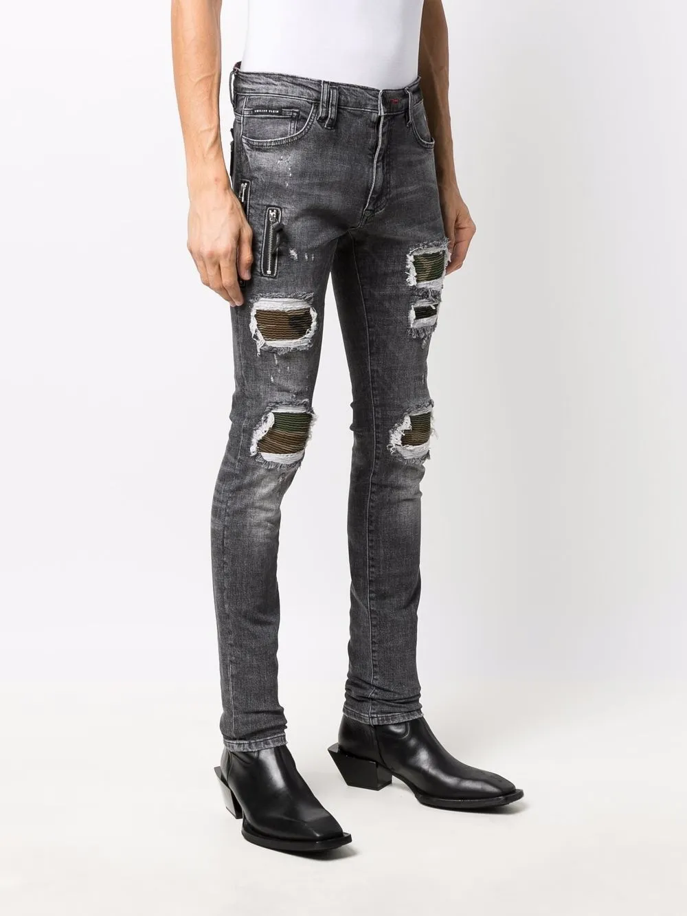 фото Philipp plein джинсы скинни с эффектом потертости