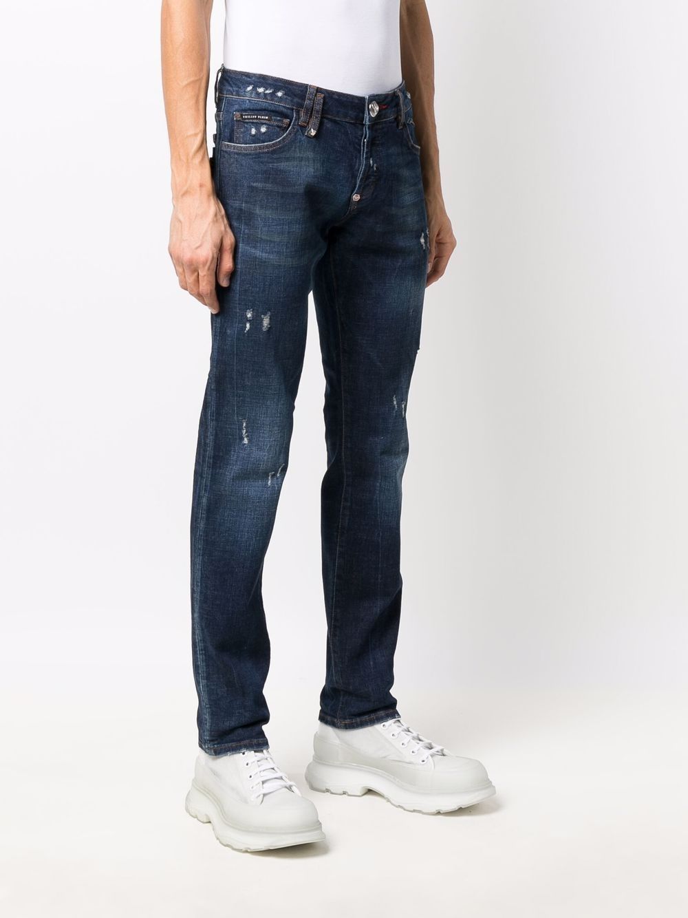 Philipp Plein straight-cut Distressed Jeans - Farfetch