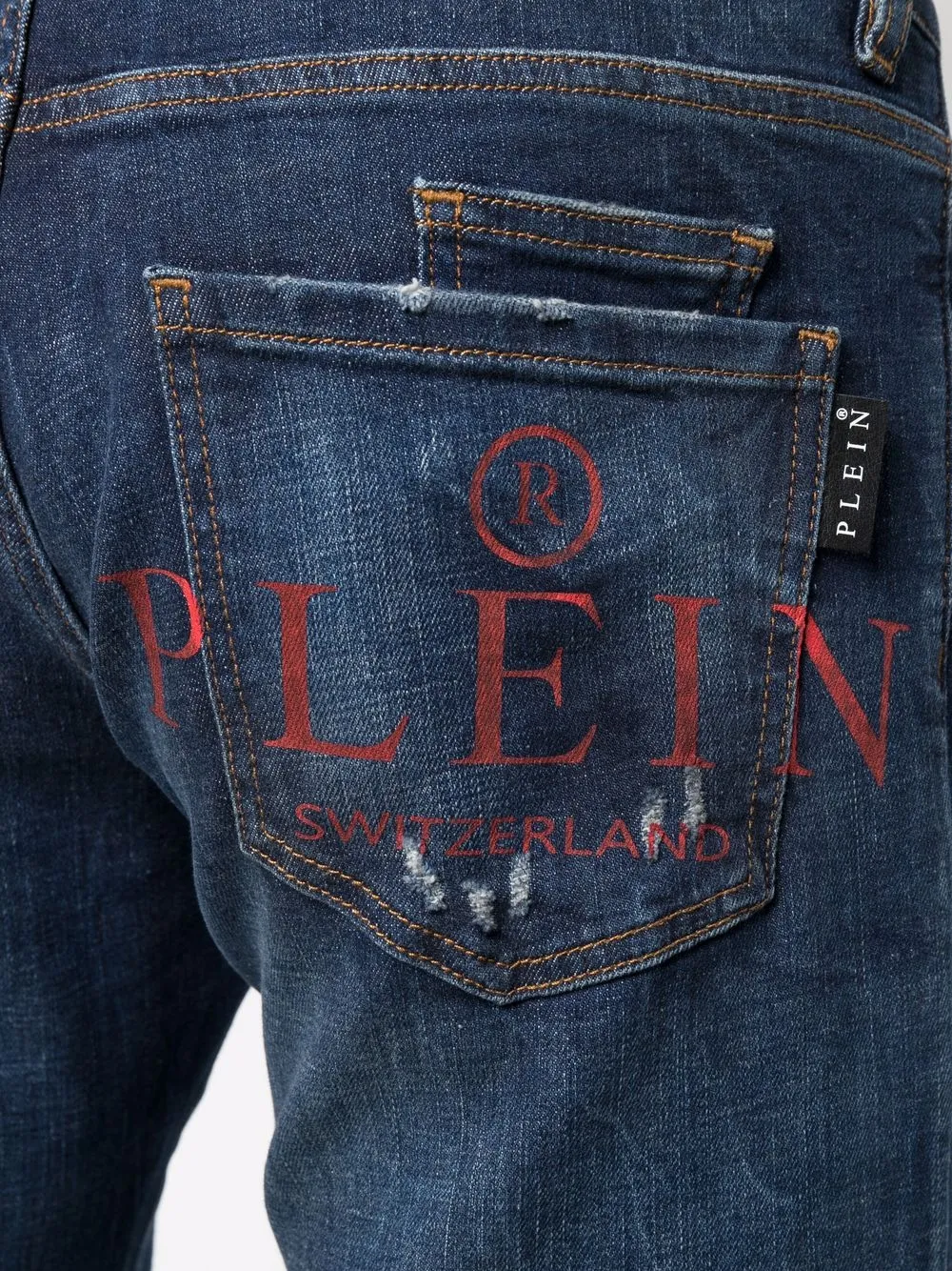 фото Philipp plein джинсы прямого кроя с эффектом потертости