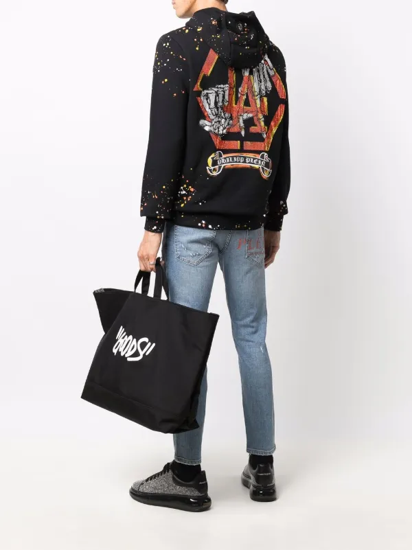 パーカー・フーディ Philipp Plein Hooded Sweatshirt With Splatter Paint Design Philipp Plein Paint splatter-print Pullover Hoodie | Black